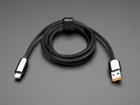 [로봇사이언스몰][Adafruit][에이다프루트] Black Woven USB A to USB C Cable with 66W Watt Display - 1 meter ID:5788