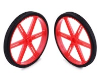 [로봇사이언스몰][Pololu][폴로루] Pololu Wheel for Standard Servo Splines (25T, 5.8mm) - 90×10mm, Red, 2-Pack #4936