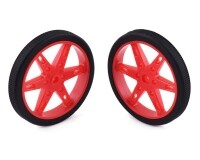 [로봇사이언스몰][Pololu][폴로루] Pololu Wheel for Micro Servo Splines (21T, 4.8mm) - 60×8mm, Red, 2-Pack #4911