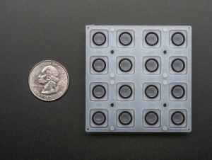 [로봇사이언스몰][로봇사이언스몰][Adafruit][에이다프루트] Silicone Elastomer 4x4 Button Keypad - for 3mm LEDs id:1611>>메이키 활동에 필요한 센서, 헤더, 건전지홀더 등